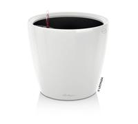 LECHUZA Pot de fleurs Classico 28 LS ALL-IN-ONE - Ø 28 X 26 cm - Blanc brillant 16040