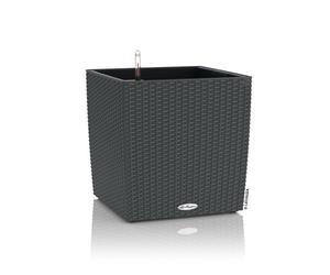 LECHUZA Pot de fleurs - Cube cottage 40 - 39 0 x 39 0 x 40 cm - 31 L - Kit complet - Granit