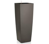 LECHUZA Jardinière Cubico Alto 40 ALL-IN-ONE - 39,5 x 39,5 x 105 cm - Charbon