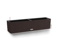 Lechuza - Pot de Fleurs d’Extérieur et d'Intérieur - Cottage Balconera - Réserve d'Eau Intégrée - Coloris Moka - 79 x 19 x 19 cm