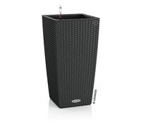 Lechuza - Pot de Fleurs d’Extérieur et d'Intérieur - Cottage Cubico - Réserve d'Eau Intégrée - Coloris Granit - 40 x 40 x 75 cm