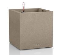 Lechuza - Pot de Fleurs d’Extérieur et d'Intérieur - Stone Canto - Réserve d'Eau Intégrée - Coloris Beige Sable - 30 x 30 x 30 cm