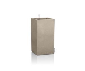 Lechuza - Pot de Fleurs d’Extérieur et d'Intérieur - Stone Canto - Réserve d'Eau Intégrée - Coloris Beige Sable - 30 x 30 x 56 cm