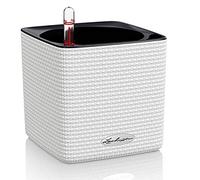 Lechuza - Pot de Fleurs d’Extérieur et d'Interieur - Cube Color - Réserve d'Eau Intégrée - Coloris Blanc - 14 x 14 x14 cm