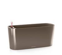 Lechuza - Pot de Fleurs d'Interieur - Delta 20 - Réserve d'Eau Intégrée - Coloris Taupe - 40 x 15 x 18 cm