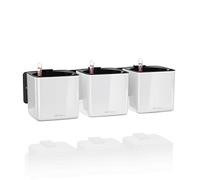 Lechuza - Pot de Fleurs d'Interieur - Green Wall Home Kit Glossy - Réserve d'Eau Intégrée - Coloris Blanc - 48 × 6 × 14 cm