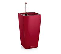 Lechuza - Pot de Fleurs d'Interieur - Maxi-Cubi - Réserve d'Eau Intégrée - Coloris Rouge Scarlet - 14 x 14 x 26 cm