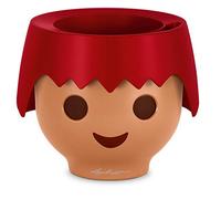Lechuza - Pot de Fleurs d'Interieur Playmobil - Ojo - Réserve d'Eau Intégrée - Coloris Rouge Feu - Ø 21 x 15,8 cm