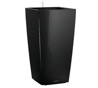 Lechuza - Pot de Fleurs d'Interieur - Premium Cubico - Réserve d'Eau Intégrée - Coloris Noir - 40 x 40 x 75 cm