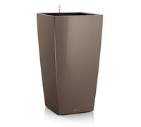 Lechuza - Pot de Fleurs d'Interieur - Premium Cubico - Réserve d'Eau Intégrée - Coloris Taupe - 22 x 22 x 41 cm