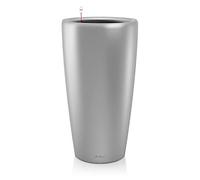 Lechuza - Pot de Fleurs d'Interieur - Premium Rondo - Réserve d'Eau Intégrée - Coloris Argent - Ø 40 x 75 cm