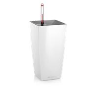 Lechuza - Pot de Fleurs d'Interieur - Maxi-Cubi - Réserve d'Eau Intégrée - Coloris Blanc - 14 x 14 x 26 cm