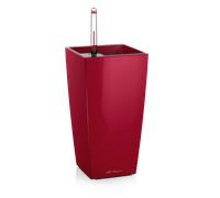 Lechuza - Pot de Fleurs d'Interieur - Maxi-Cubi - Réserve d'Eau Intégrée - Coloris Rouge Scarlet - 14 x 14 x 26 cm
