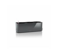 LECHUZA-Pot de plantes CUBE Glossy Triple Anthracite Highgloss | Pot de plantes avec système d'arrosage | Surface brillante | 40 x 14 x 13,5 cm | 13671