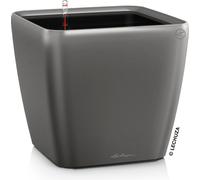 LECHUZA-Vase à plantes QUADRO Premium LS 35 Anthracite métallique | Vase à plantes avec système d'arrosage | Surface métallique | 35,5 x 35,5 x 32,5 cm | 16163