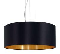 Eglo Lustre MASERLO, suspension en textile à 3 flammes, lampe pendante en