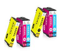 LeciRoba 405xl Cartouches d'encre pour Epson 405 et encre Epson 405xl pour Epson Workforce Pro WF-3820DWF 3825DWF 4820DWF 4825DWF 4830DTWF WF-7310DTW WF-7830DTWF 7835DTWF 7840DTWF (6 couleurs)