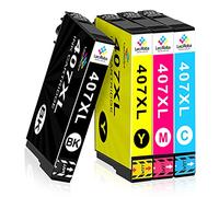 LeciRoba 407xl pour Epson 407xl Multipack et pour 407 cartouches d'imprimante Epson Workforce Pro WF-4745DTWF (1 noir, 1 cyan, 1 magenta, 1 jaune, 4 pièces)