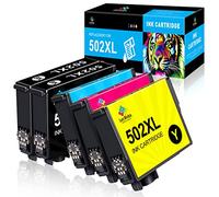 LeciRoba 502xl Pour Encre Epson 502 et Cartouche 502xl, Compatible Avec WF-2860 et XP-5100 5105 5150 5155 WF-2865 2880 2885 Imprimante (5 Paquets)