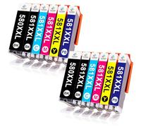 LeciRoba 580XXL 581 Cartouches d'Encre pour Canon PGI-580 CLI-581 Multipack - Compatible avec TR7500 TR8500 TS6100 TS6200 TS6300 TS700 TS8200 TS8350 - Référence : 9150
