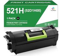 LeciRoba Lexmark 521H 521H 52D1H00 62D1H00 52D1000 62D1000 Cartouche de toner pour Lexmark MS710 MS711 MS810 MS811 MS812 MX710 MX711 MX810 MX811 Noir Série 812 Imprimante (25 000 pages, 1 pièce)