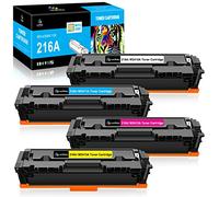 LeciRoba Lot de 4 cartouches de toner CF216A 216A pour imprimantes HP Color LaserJet Pro MFP M183fw M182nw M182n, M155a M155nw (noir, cyan, jaune, magenta)