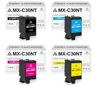 LeciRoba Lot de 4 cartouches de toner de rechange MX-C30NT MXC30NT MXC30NTB MXC30NTC MXC30NTM MXC30NTY pour Sharp MX-C250F C300P C300W C301W C303W C304W C305W C306W