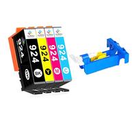 LeciRoba Lot de 4 cartouches d'encre 924 (sans puce) compatibles avec HP OfficeJet Pro 8120 OfficeJet Pro 8122e 8124e 8125e 8132e 8134e 8135e