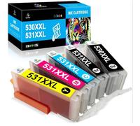 LeciRoba Lot de 5 cartouches d'encre 530XXL 531XXL pour Canon PGI-530 CLI-531 PGI-530XL CLI-531XL PGI-530xxl CLI-531xxl avec imprimantes Canon TS8750 TS8751 Noir/cyan/magenta/jaune