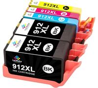 LeciRoba Lot de 5 cartouches d'encre 912XL pour imprimante HP 912XL 912 XL pour imprimante HP OfficeJet 8012 8014 8015 8017 OfficeJet Pro 8022 8023 8024 8025 AIO