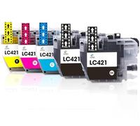 LeciRoba Lot de 5 cartouches d'encre LC421 LC421XL pour Brother LC-421BK LC-421C LC-421M LC-421Y et brother LC-421XLBK LC-421XLC LC-421XLM LC-421XLY pour imprimantes Brother DCP-J1050DW DCP-J1140DW