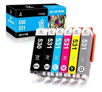LeciRoba Lot de 6 Cartouches d'encre 530 531 pour Canon PGI-530 CLI-531 PGI-530XL CLI-531XL PGI-530xxl CLI-531xxl avec imprimantes TS8750 TS8751 Noir/Cyan/Magenta/Jaune/Gris