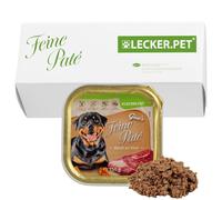 Lecker.Pet® | 11 x 150 g Gino's Paté Riche en Bœuf Nourriture Humide pour Chiens | Nourriture de Haute qualité pour Chiens | Naturelle & sans sucres ajoutés | Riche en Protéines & Minéraux