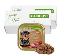 Lecker.Pet® | 22 x 150 g Gino's Paté Riche en Bœuf Nourriture Humide pour Chiens | Nourriture de Haute qualité pour Chiens | Naturelle & sans sucres ajoutés | Riche en Protéines & Minéraux