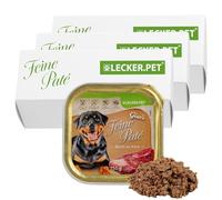Lecker.Pet® | 33 x 150 g Gino's Paté Riche en Bœuf Nourriture Humide pour Chiens | Nourriture de Haute qualité pour Chiens | Naturelle & sans sucres ajoutés | Riche en Protéines & Minéraux