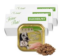 Lecker.Pet® 33 x 150 g Paulas pâté Fine Riche en Poulet Aliment pour Chiens