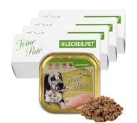Lecker.Pet® | 44 x 150 g Paula's Fine Paté Riche en Poulet Nourriture Humide pour Chiens | Nourriture pour Chiens de Haute qualité | Naturelle & sans sucres ajoutés | Riche en Protéines & Minéraux