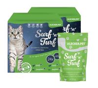 Lecker.Pet® 48 x 85 g Surf'n'Turf Pouches Nourriture pour Chats en Sauce Fine - 4 Sortes de Multipack | Nourriture Humide de Haute qualité pour Chats | Riche en protéines & minéraux