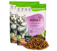 Lecker.Pet® | 5 kg Mia's Adult Volaille savoureuse Nourriture sèche pour Chats | Nourriture pour Chats sans Gluten avec Riz | Source de protéines nutritives pour Chats Adultes
