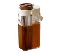 Lecksofes Machine à café glacé 1 l pour café et thé glacé avec poignée et couvercle - Carafe en verre pour glace, thé, boissons aux fruits, lait et eau