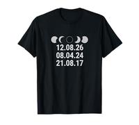 L'éclipse Solaire Totale en Euro Date la trajectoire de la totalité Tops & Stuff T-Shirt