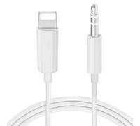 LecLooc Câble auxiliaire pour i-Phone 14/13/12/X/11/8/7 Pro Max Cordon auxiliaire de Voiture Jack 3.5mm Cordon Audio de qualité supérieure vers autoradio/Haut-Parleur/Adaptateur Casque 1M
