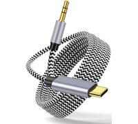 LecLooc Câble USB C vers 3,5mm Jack,1M USB C vers Auxiliaire Prise Jack Cable Aux Voiture Car Stéréo Compatible avec pour iPhone 17/16/15 Pro Max iPad Pixel/Hua-wei P70/P60/P50/Galaxy S25/S24/S23