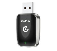 LecLooc CarPlay Adaptateur sans fil pour iPhone, mise à niveau filaire vers mini adaptateur sans fil stable Plug and Play compatible avec iPhone iOS 10+ et voitures avec CarPlay (noir)