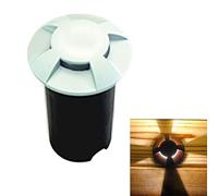 LeClubLED Balise Extérieure LED 0,75W 12V Encastrable au Sol mûrs escaliers Spot extérieur Etanche IP65 de 58,5mm Balisage directionnel extérieur encastré SP-F109 (Blanc du Jour, Blanc 4 directions)