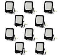 LeClubLED Lot de 10 Projecteurs LED Noir 50W 4500lm (250W) projecteur orientable extérieur-intérieur Étanche IP65 (Blanc Naturel 4500K, 50W)