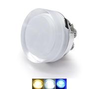 LeClubLED Spot LED encastrable 1W cristal, équivalent 10W, spot esthétique style glaçon verre, spot intérieur encastrable chic avec diffuseur moderne effet cristal, spot 50000h (Bleu, Rond 45mm)