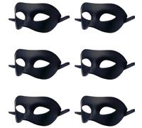 LECMACY Masque de bal masqué pour homme et femme, demi-masque en plastique souple hautement élastique, couleur unie, convient à tous les bals de fin d'année, noir