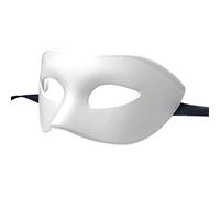 LECMACY Masque de mascarade homme femme fête romaine grecque vénitienne Mardi Gras, demi visage yeux masques style grec mythologique, adapté pour Halloween Noël Mardi Gras Party, taille unique, blanc