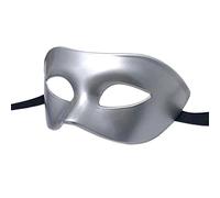 LECMACY Masque de mascarade homme femme pour fête romaine grecque vénitienne Mardi Gras, demi visage yeux masques grec mythologique, adapté pour Halloween Noël Mardi Gras Party, taille unique, argent